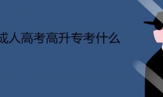 成人专升本考什么 成人高考高升专试题